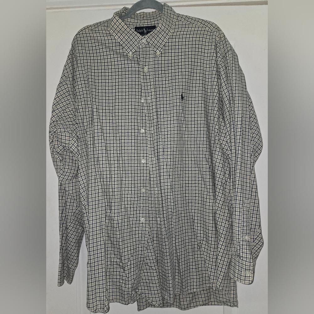 Ralph Lauren Men's Blake Long Sleeve Button Down Checkered Shirt Size XXL